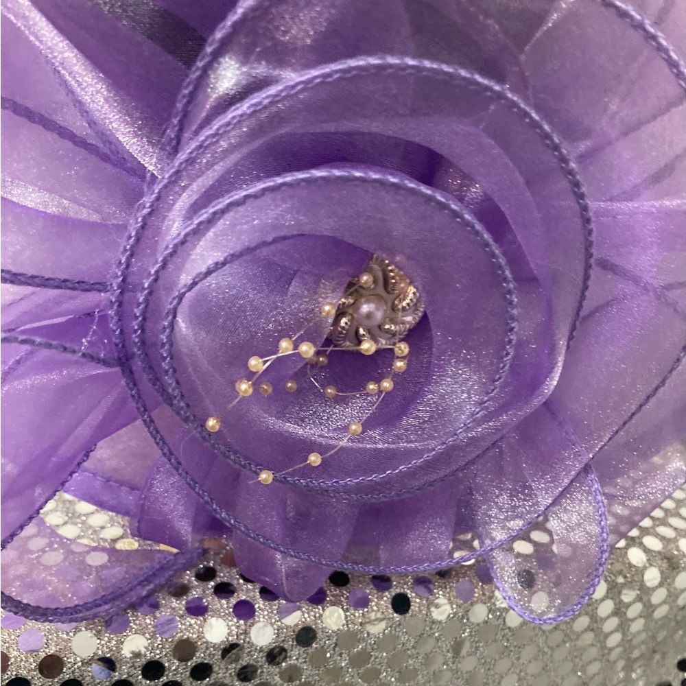 Elegant Purple Women's Hat church wedding tea party shower - Picture 5 of 5